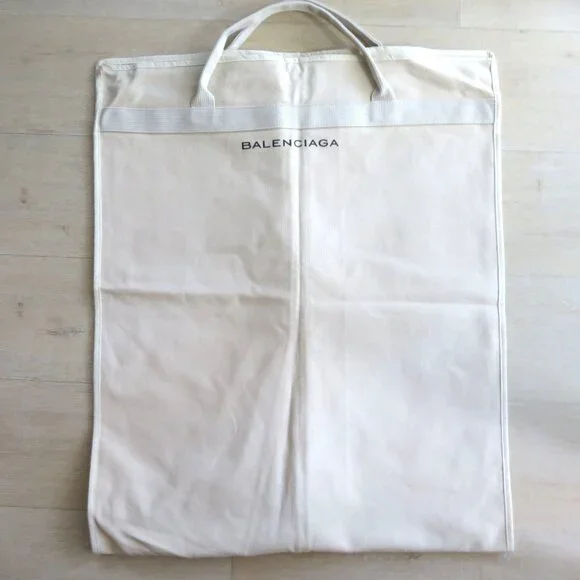 Balenciaga Logo Canvas Garment Storage Bag Dust Travel Suits Dress Coats 23 x55